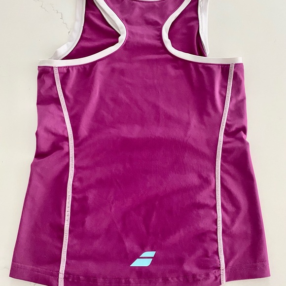 Babolat Pink/White Tennis Tank Top (8-10 YRS) - Picture 4 of 5